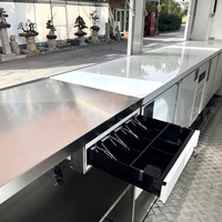 Conteneur remorquable mobile OEM sympa Cuisine Falafel Espresso Hot Sandwich Food Exhibidor Remorque Crêperie Para Empanadas 8x14