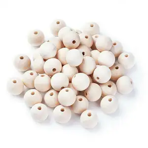 200 pieces 8mm Natural Unfinished Wood Round Beads Original Color Wooden Slices Ball for DIY Craft Jewelry Making