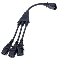 Kundenspezifisches Mining-Server-PDU-Kabel mit IEC-C20-Stecker auf C13-Buchse, SJT oder SVT, AWG16 Y-Adapterkabel, Splitter-Stromkabel