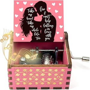Caja Musical de Madera Única con Manivela, 6.4x5.2x4.2cm, Regalos para Navidad y Cumpleaños - Product Image 3