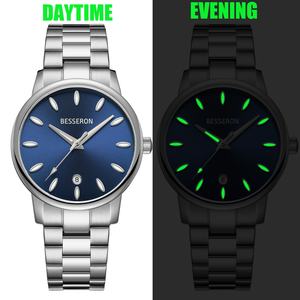 Reloj de Cuarzo de Lujo para Hombre, Estilo Casual de Negocios, Personalizado, de Acero Inoxidable, Cronógrafo, con Fecha Automática, Resistente al Agua, Estilo Japonés - Product Image 6