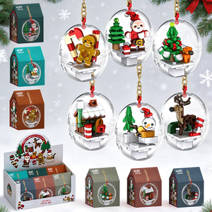 Set de 6 Bloques de Construcción de Bolas de Cristal Navideñas, Caja Sorpresa con Llavero, Juguete Educativo Creativo para Niños, Regalo - Product Image 2