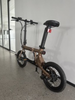 Vélo électrique Hottech, cadre en aluminium de 16 pouces, batterie au lithium, moteur sans balais 250W 36V, roue arrière pliable, suspension, gris, écran LED numérique
