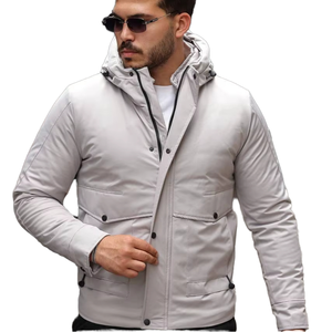 Abrigo de invierno para hombre, impermeable, con capucha, grueso, relleno, transpirable, pantalones de entrenamiento para correr, cierre de cremallera - Product Image 1