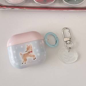 Pour airpods <span class=keywords><strong>Pro</strong></span> <span class=keywords><strong>ou</strong></span> Pro2 2 <span class=keywords><strong>3</strong></span> 1 4 sans fil bluetooth boîte de charge mignon cerf joyeux noël heureux étui pour écouteurs Imd casque couverture - Product Image 1