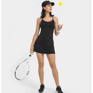 Kemeja Polo Golf Tenis Wanita satu potong, baju olahraga Yoga ukuran besar, Badminton tenis sisi Super pendek, rok Mini belahan - Product Image 6