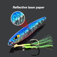 Toplure nouveau arrivé 30g 40g 60g 80g 100g leurre de pêche en métal à peau rapide lumineux avec leurre de pêche au crochet d'assistance UV