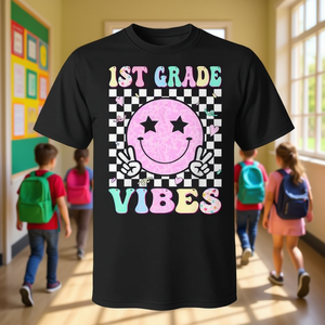 T-shirt Vibes 1ère année, premier jour d'école, t-shirt pour enfants de 1ère année - Product Image 3