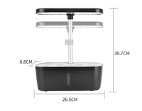 Kit de culture hydroponique contemporain à LED pour herbes et légumes, 6 trous, en plastique, auto-arrosant, écologique, pour jardin