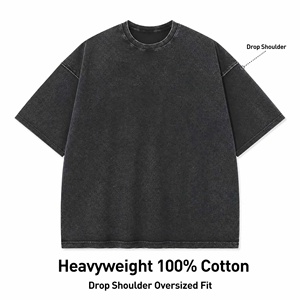 เสื้อยืดโอเวอร์ไซส์สไตล์วินเทจผ้าสโตนวอชสำหรับผู้ชาย ผ้าคอตตอนหนา 230 กรัม พิมพ์ลาย DTG เสื้อเปล่าแนวสตรีทแวร์ทรงไหล่ตก - Product Image 3