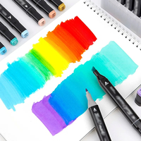 Lot de 80 marqueurs double pointe à alcool et huile, pour dessin, animation et peinture, idéal pour étudiants et professionnels