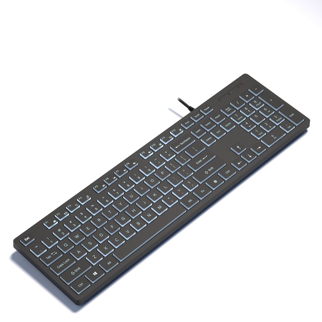 New SC623 USB Wired Backlit Office Keyboard-Ergonomic Design & Adjustable Brightness for Business