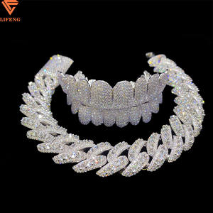 ディープパーマカットグリルツカスタムVVSモアッサナイトヒップホップグリルズ12/20歯14K 18Kホワイトゴールドメッキダイヤモンドアイスアウトグリルツジュエリー - Product Image 4