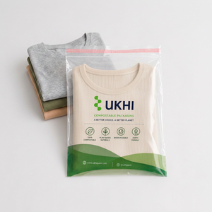 Bio & <b>Compostable</b> PLA PBAT Cornstarch Transparent And Milky Garment Packaging Pouches For Clothing And Apparel With 100 Microns - Product Image 4