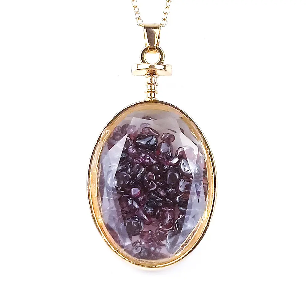 Edelsteine Naturstein oval geschnittenes Gesicht Wunsch flaschen anhänger Amethyst Kies zur Dekoration poliert