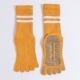 Chaussettes de yoga à cinq doigts rayées personnalisées - Chaussettes antidérapantes pour Pilates, Barre et danse