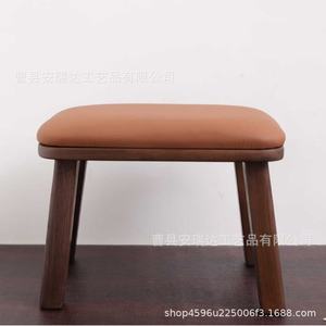 Solid <b>Wood</b> <b>Stool</b> With Green Upholstery For Home Use Living Room Shoe Changing Children Seating - Product Image 3