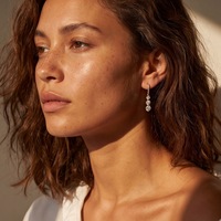 Dames 925 zilveren moissanite oorhangers met drie stenen, trendy, geschikt voor verloving, feest of bruiloft, GRA gecertificeerd