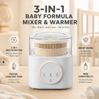 Chauffe-biberon électrique portable entièrement automatique avec batterie 1200 mAh et veilleuse pour préparation de lait en poudre (0-12 mois)