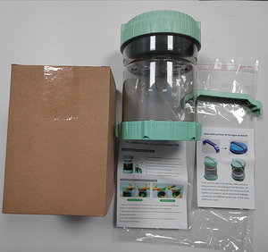 Tarro de plástico para pepinillos 2024 con colador Flip 50oz contenedor de pepinillos reloj de arena tarro separador de jugo de pepinillos para aceitunas - Product Image 4