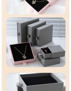 Petites boîtes à bijoux en carton avec logo personnalisé, emballage pour bague, bracelet, collier, boîte à tiroir coulissant, design exclusif, cadeau de bijoux - Product Image 6