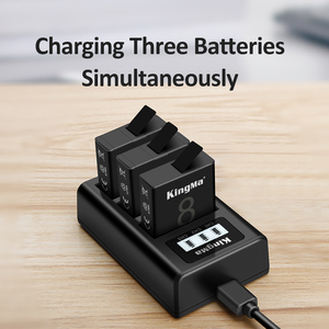 <span class=keywords><strong>Batterie</strong></span> au lithium entièrement décodée Kingma (lot de 2) avec kit de chargeur à écran LCD triple USB pour caméra <span class=keywords><strong>Gopro</strong></span> <span class=keywords><strong>Hero</strong></span> <span class=keywords><strong>8</strong></span> 7 6 - Product Image 3