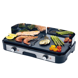 Grill électrique de table sans fumée Aifa, multifonction, plaque de cuisson électrique Teppanyaki, <span class=keywords><strong>2</strong></span> brûleurs, <span class=keywords><strong>plancha</strong></span> grill plate - Product Image 1