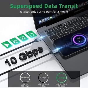 USB 3.1 5A 100W Fast Charge Extension Cable 10Gbps Gen2 USB Type <strong>C</strong> Type-<strong>C</strong> Male to Type-<strong>C</strong> Female Extension Cable - Product Image 4