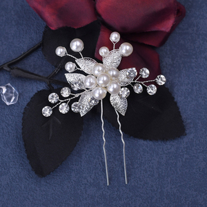 YouLaPan Handgefertigtes Perlenblumen-Haaraccessoire für Braut-Hochsteckfrisur Haargabel Hochzeits-Kopfschmuck im Nahost-Stil UY Pan <span class=keywords><strong>HP506</strong></span> - Product Image 3