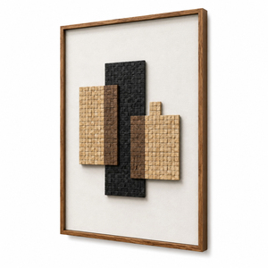 Handmade Abstract Wooden Wall Art Pine Wood Textured Relief <b>Painting</b> Solid Wood <b>Frame</b> Wall Decor <b>for</b> Living Room Bedroom - Product Image 2
