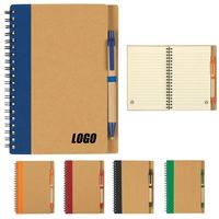 Cahier à spirale à couverture kraft personnalisé A5 promotionnel avec notes autocollantes au stylo à bille