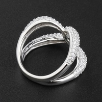 Bague Chunky en Argent Sterling 925 Plaqué Or 18 carats avec Zircon et Boucle Épaisse, Bijou Punk Délicat Anti-ternissement pour Femme