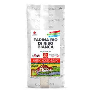 Meilleure vente : Farine de riz blanc bio sans gluten, 500 g, fabriquée en Italie, riz italien - Product Image 1