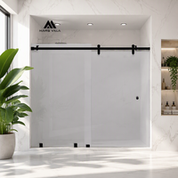 Porte de douche coulissante sur mesure Mars Villa Chili 8 mm blanche, largeur réglable 130-140 x 190 cm, noire Ravella