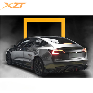Kit aérodynamique aspect carbone, diffuseur arrière, lèvre avant avec éclairage pour <span class=keywords><strong>Tesla</strong></span> <span class=keywords><strong>Model</strong></span> <span class=keywords><strong>3</strong></span> 2018-2023 - Product Image 6