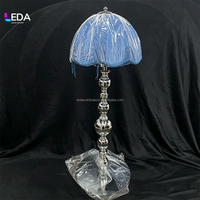 Lampe de table LEDA de luxe, style rétro européen, avec franges, rechargeable, en métal doré, pour décoration de mariage, centre de table