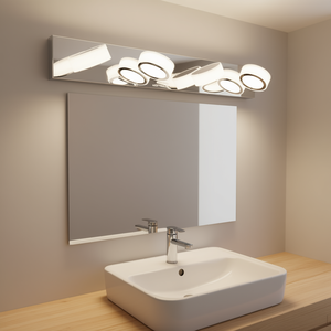 Lámpara de Espejo LED Moderna Cromada, 4 Luces, Montaje en Pared, Iluminación de Baño, Blanco Cálido 3500K, IP44, Regulable - Product Image 2