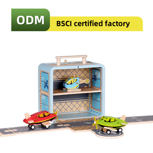 Jouets d'avion en bois éducatifs pour enfants, aéroport avec piste, hélicoptère, avion pour garçons - Product Image 6