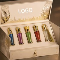 Flacon de parfum haut et fin de 12 ml en verre doré cannelé avec applicateur à bille pour vaporisateur, rechargeable, bouchon à vis, flacon vintage gratuit pour Attar