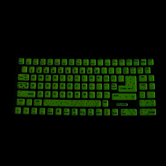 Customized Laptop Glowing Keyboard Sticker Decorative Puffy Glow in the Dark Keyboard Stickers