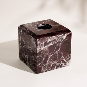 Boîte à mouchoirs de luxe en marbre VSTONE, <span class=keywords><strong>rouge</strong></span> et blanc, durable, écologique, portable, support de table pour salle de bain et salon - Product Image 1