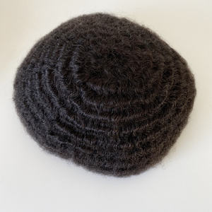 Unidades de cabello Afro Wave para hombres, reemplazo de cabello de encaje francés completo, tupé de cabello afro rizado negro para hombres, 1B 10mm - Product Image 4