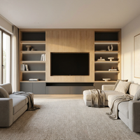 Système d'organisation de dressing sur mesure de luxe avec éclairage LED, porte en verre, grande capacité, rangement pour chambre à coucher