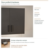 Meuble de cuisine en contreplaqué avec portes laquées, aménagement moderne en L, dimensions personnalisées, livraison en kit et rangement coulissant