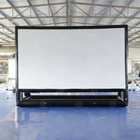 Écran de projection gonflable pour films en plein air avec souffleur silencieux pour les fêtes, la piscine et les divertissements en extérieur, projection avant/arrière