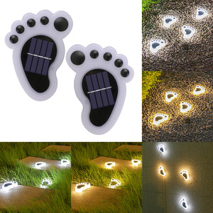 Luz <span class=keywords><strong>de</strong></span> suelo con huella <span class=keywords><strong>Solar</strong></span> para exteriores, decoración impermeable para jardín, Villa, patio, Lámpara decorativa para césped - Product Image 2