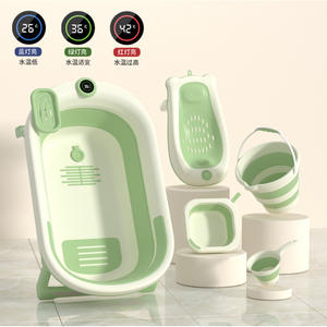 Bañera Plegable para Bebés de Gran Tamaño con Indicador de Temperatura para Recién Nacidos y Niños Pequeños de 0 a 12 Meses, Material Plástico - Product Image 1