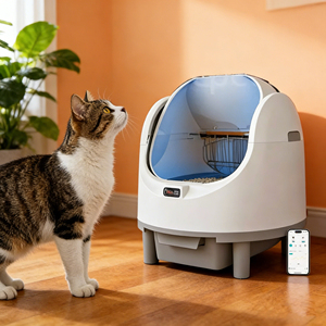 Caja de arena autolimpiable de fábrica, silenciosa, segura, antipinzamiento, para varios gatos, diseño duradero y fácil de limpiar. - Product Image 1