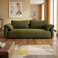 Modernes Modulares Kompressions-Sofa, Vakuumverpacktes Knochenloses Cloud-Loveseat, Stoff-Ecksofa für Wohnzimmer und Apartment