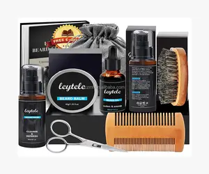 Kit de <span class=keywords><strong>cuidado</strong></span> de la <span class=keywords><strong>barba</strong></span> para hombre, conjunto de aceite y bálsamo, bolsa de viaje para regalo, Kit de crecimiento de la <span class=keywords><strong>barba</strong></span> con logotipo personalizado, venta al por mayor - Product Image 1